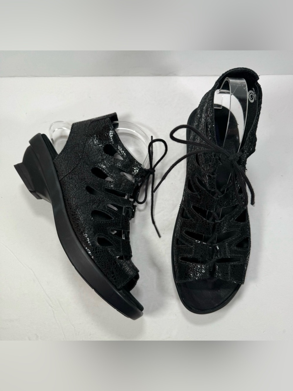 Wolky Black Crash Suede Seminyak Strappy Caged Gladiator Sandals Women Size 9